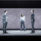 Tom Hiddleston, Zawe Ashton and Charlie Cox in Betrayal at the Harold Pinter Theatre Photo Credit: Marc Brenner
