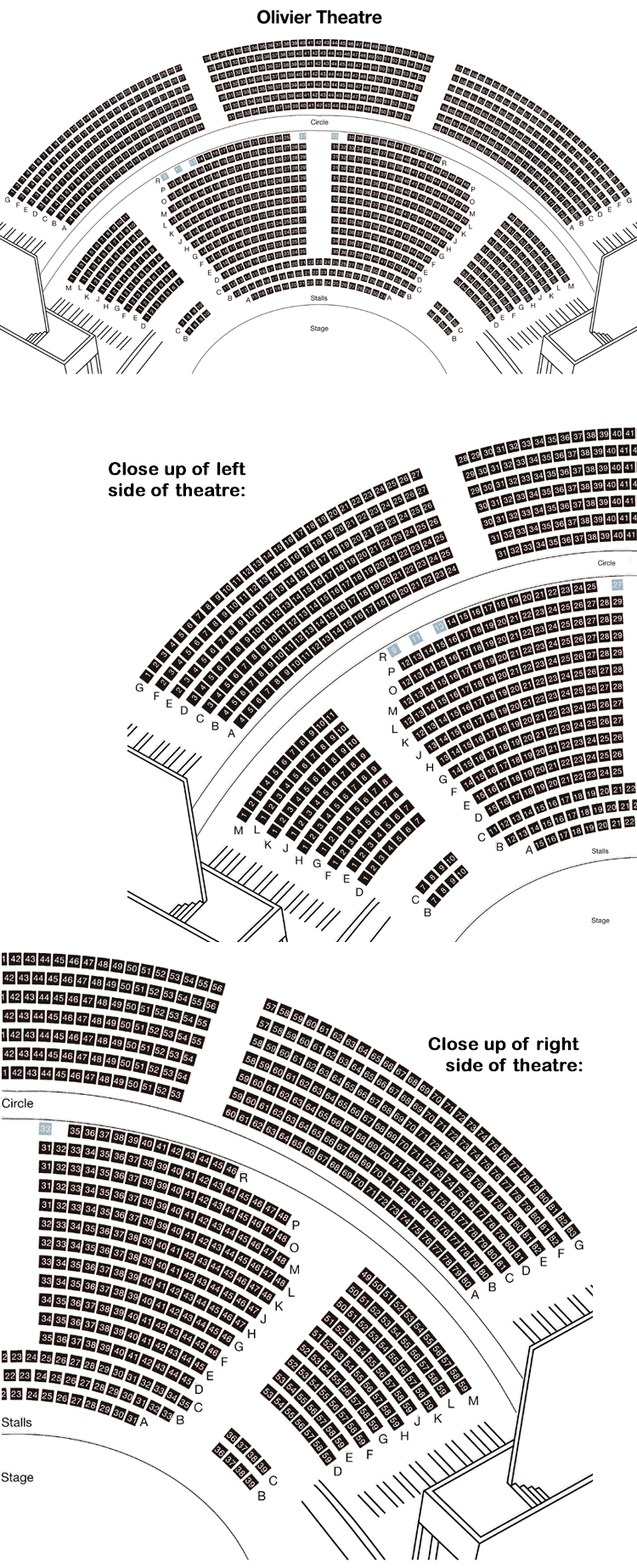 National Theatre (Olivier Theatre) Seating Plan