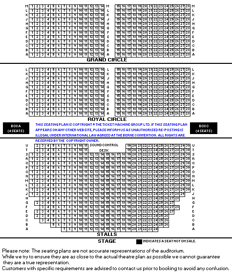 Piccadilly Theatre Seating Plan
