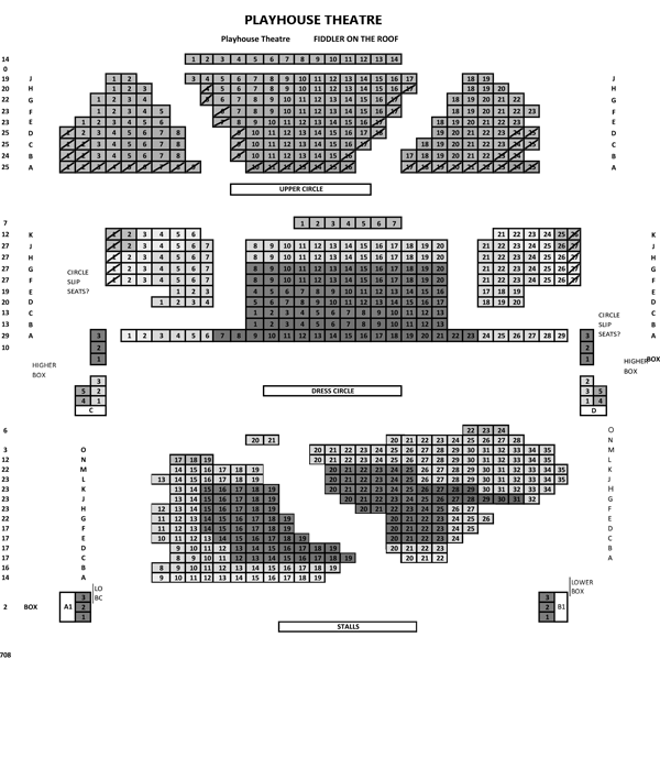 Playhouse Theatre Seating Plan