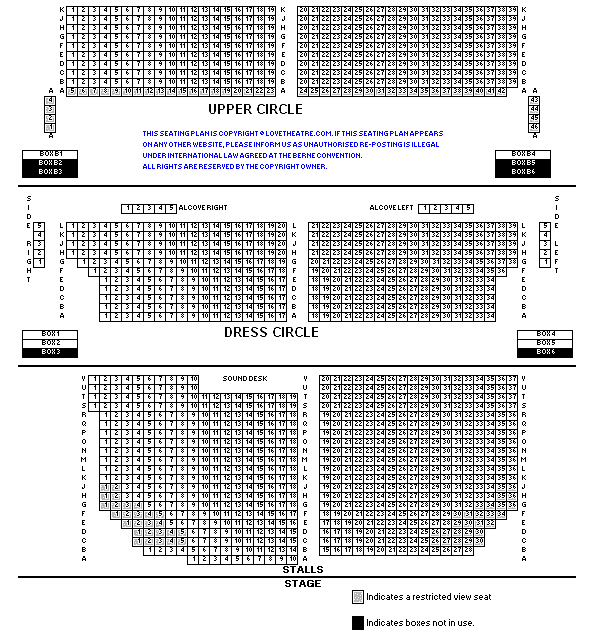 Victoria Palace Theatre Seating Plan