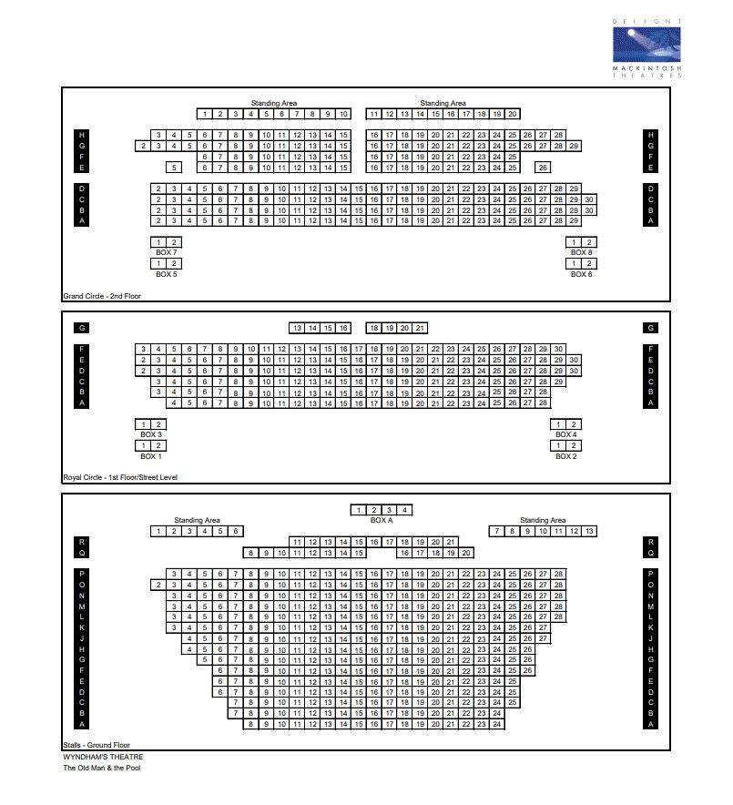 Wyndhams Theatre Seating Plan