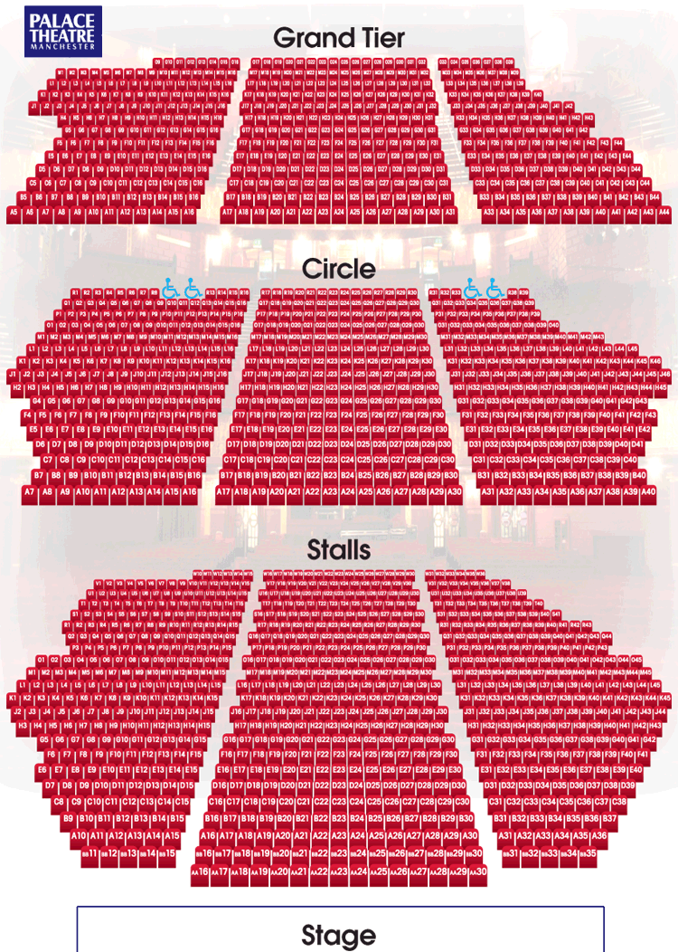 Palace Theatre, Manchester Seating Plan