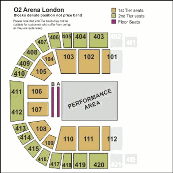 The O2 Arena - London Seating Plan